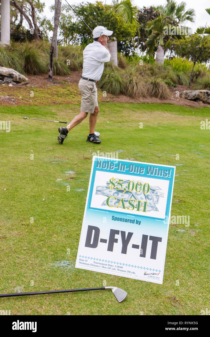 Miami Florida, Coral Gables, Deering Bay Water Yacht and Country Club, Drug Free Youth in Town, DFYIT club, Golf Classic Tournament, campo da golf, beneficenza, divertimento Foto Stock