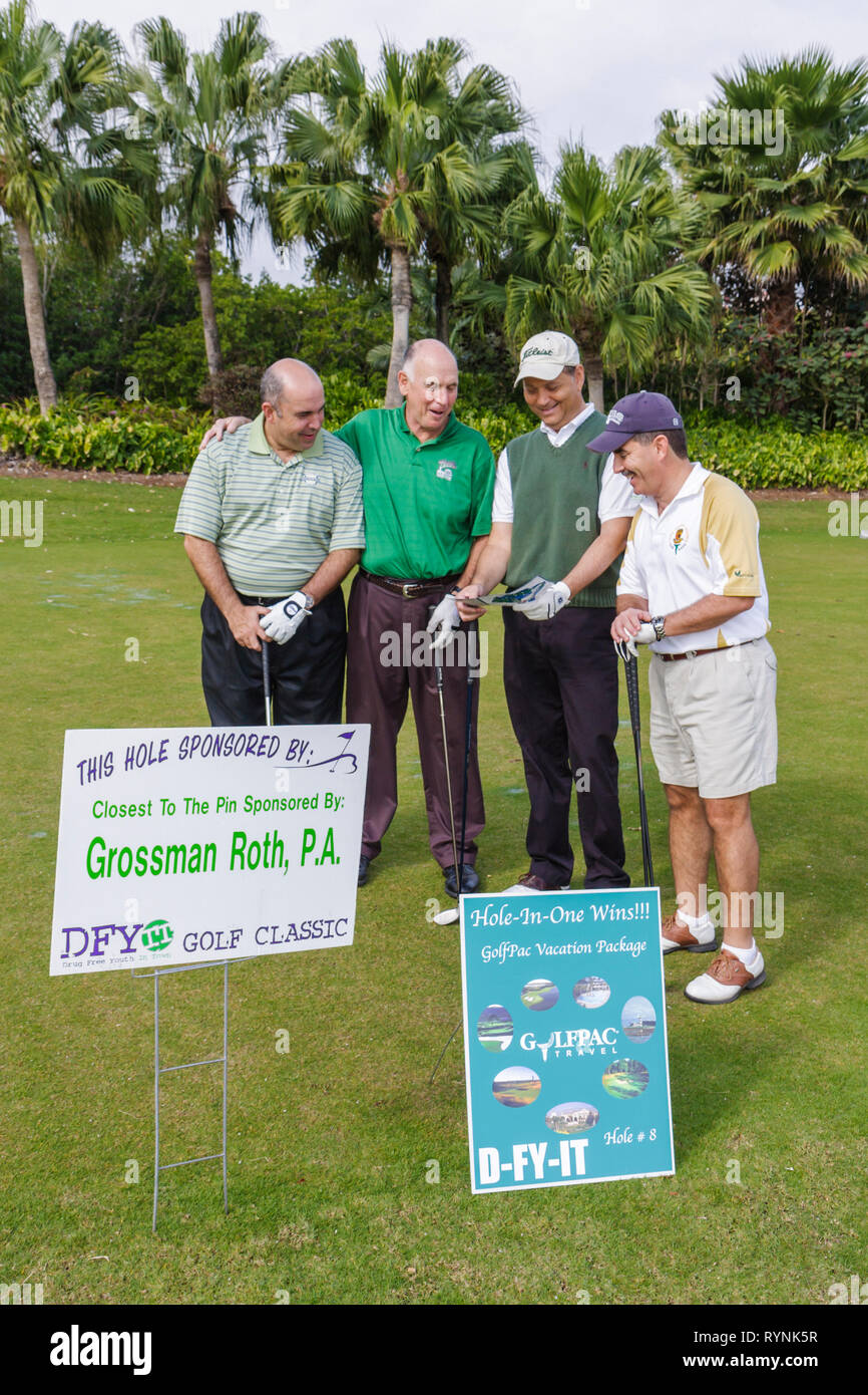 Miami Florida, Coral Gables, Deering Bay Water Yacht and Country Club, Drug Free Youth in Town, DFYIT club, Golf Classic Tournament, campo da golf, beneficenza, divertimento Foto Stock