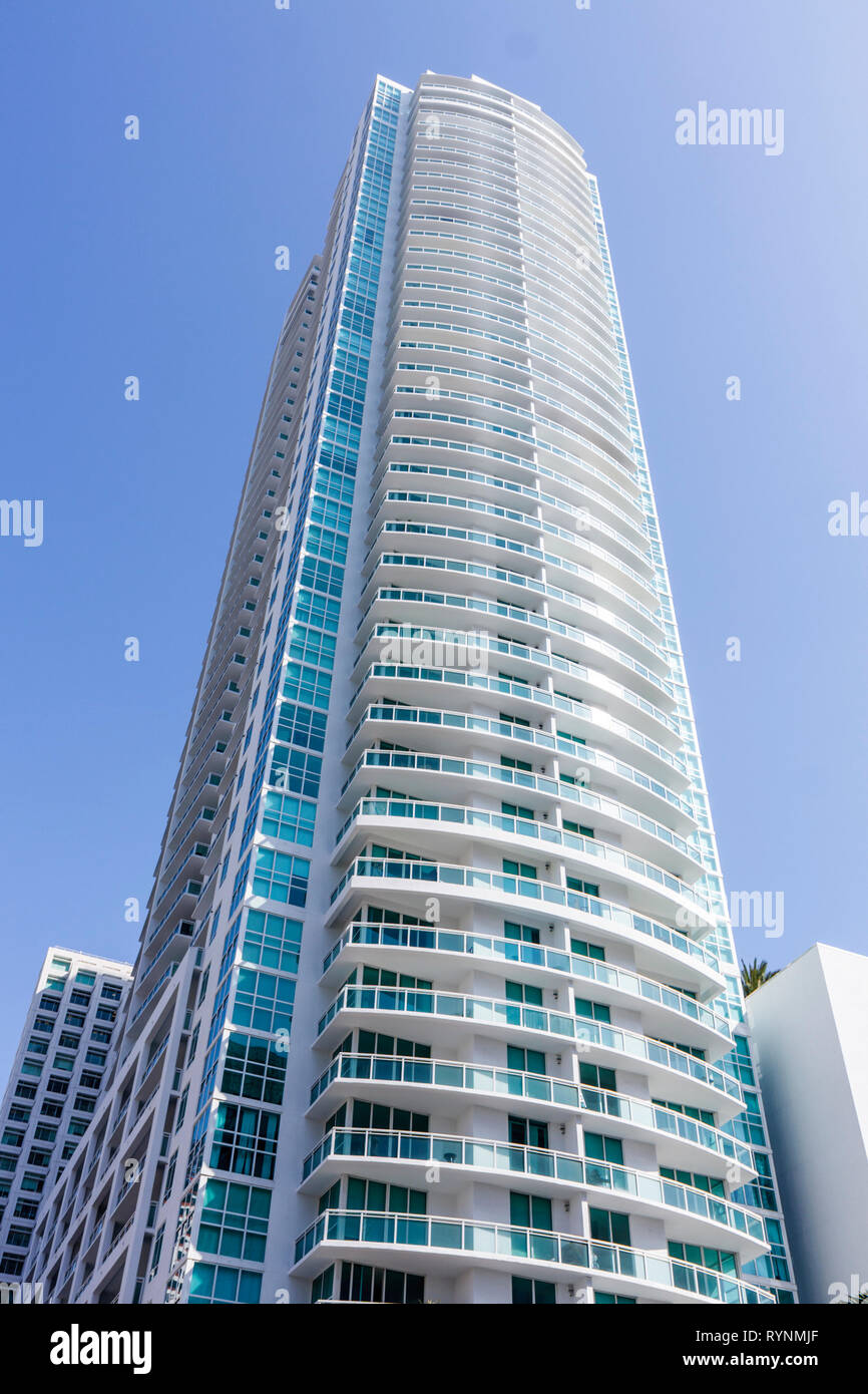 Miami Florida, Brickell Avenue, Brickell District, edificio, grattacieli grattacieli edifici grattacielo, appartamenti residenziali condominio Foto Stock