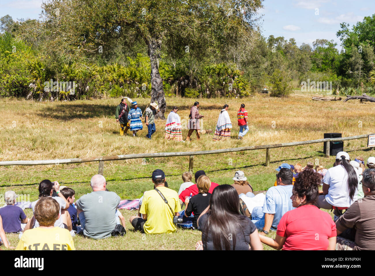 Florida Hendry County, Big Cypress, Seminole Indian Reservation, Billie Swamp Safari, nativi americani Indiani popoli, tribù, Big Cypress Shootout Foto Stock