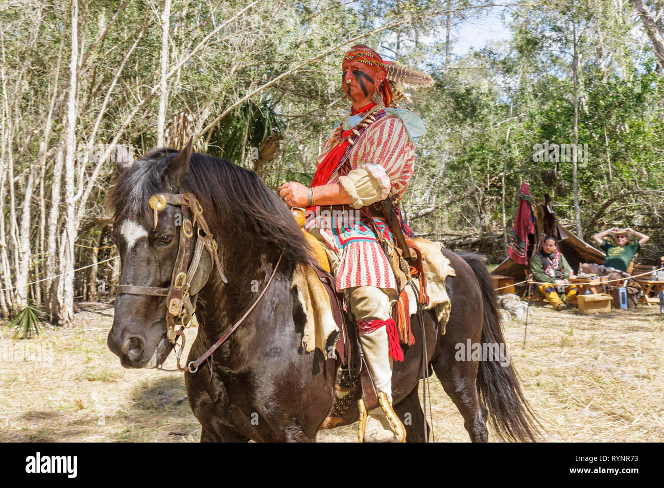 Florida Hendry County,Big Cypress,Seminole Indian Reservation,Billie Swamp Safari,Indiani d'America,Indiani indigeni indiani,tribù,Big Cypress S Foto Stock