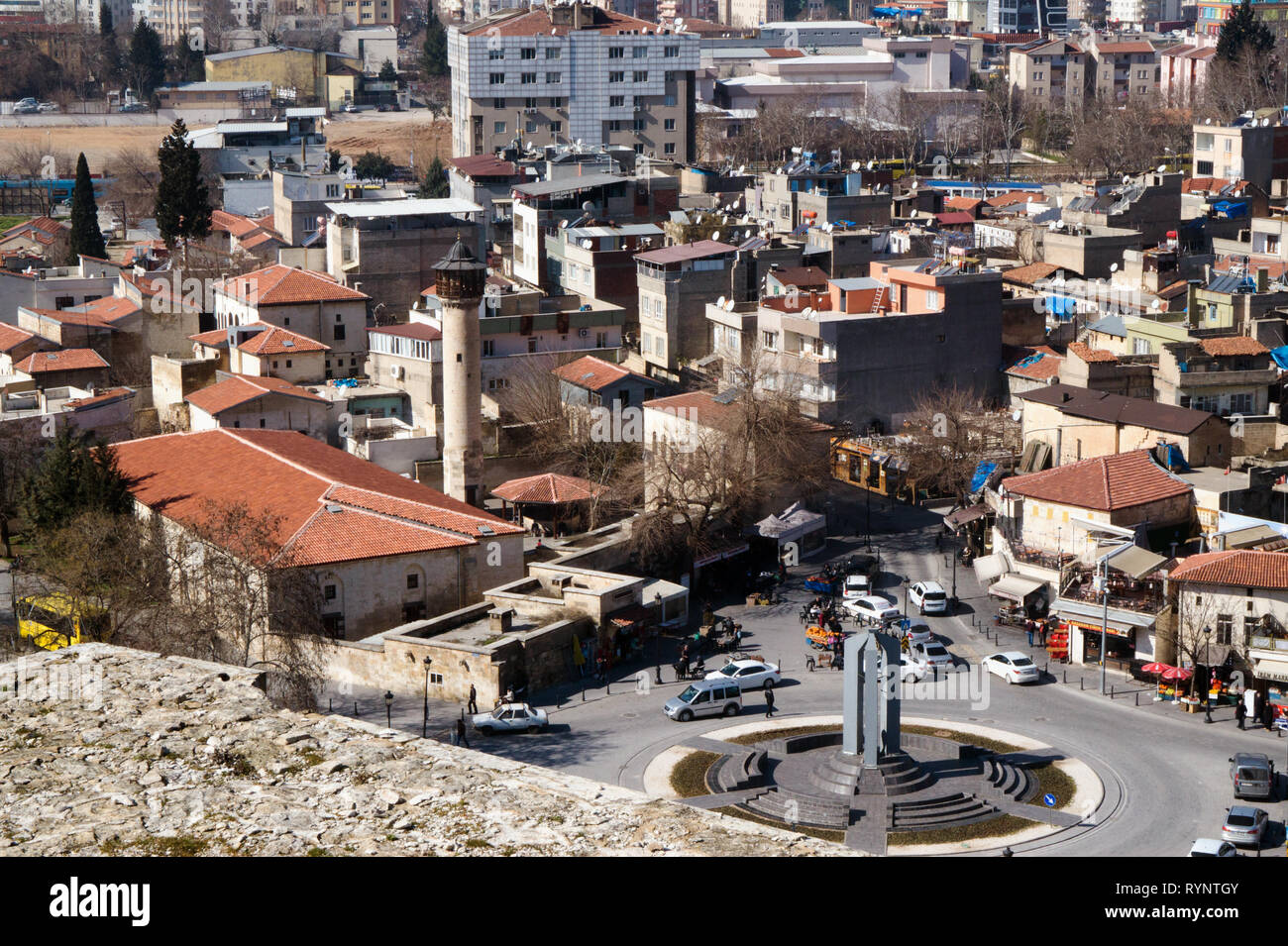 Vista panoramica di Gaziantep dal castello della Turchia Foto Stock