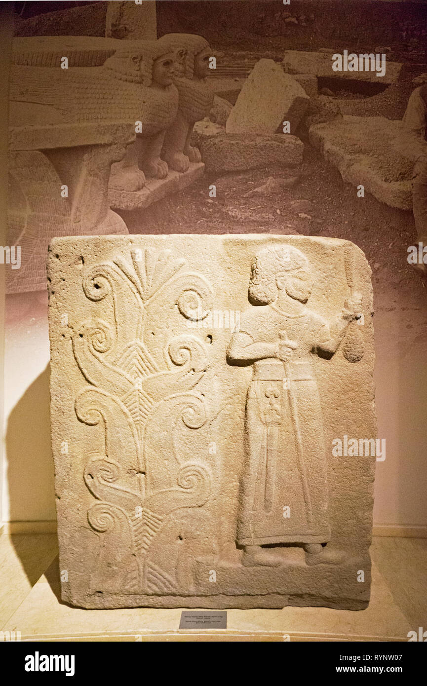 Sud Arch Stela, basalto, Età del Bronzo, Zincirli Tumulo Museo di Gaziantep Foto Stock