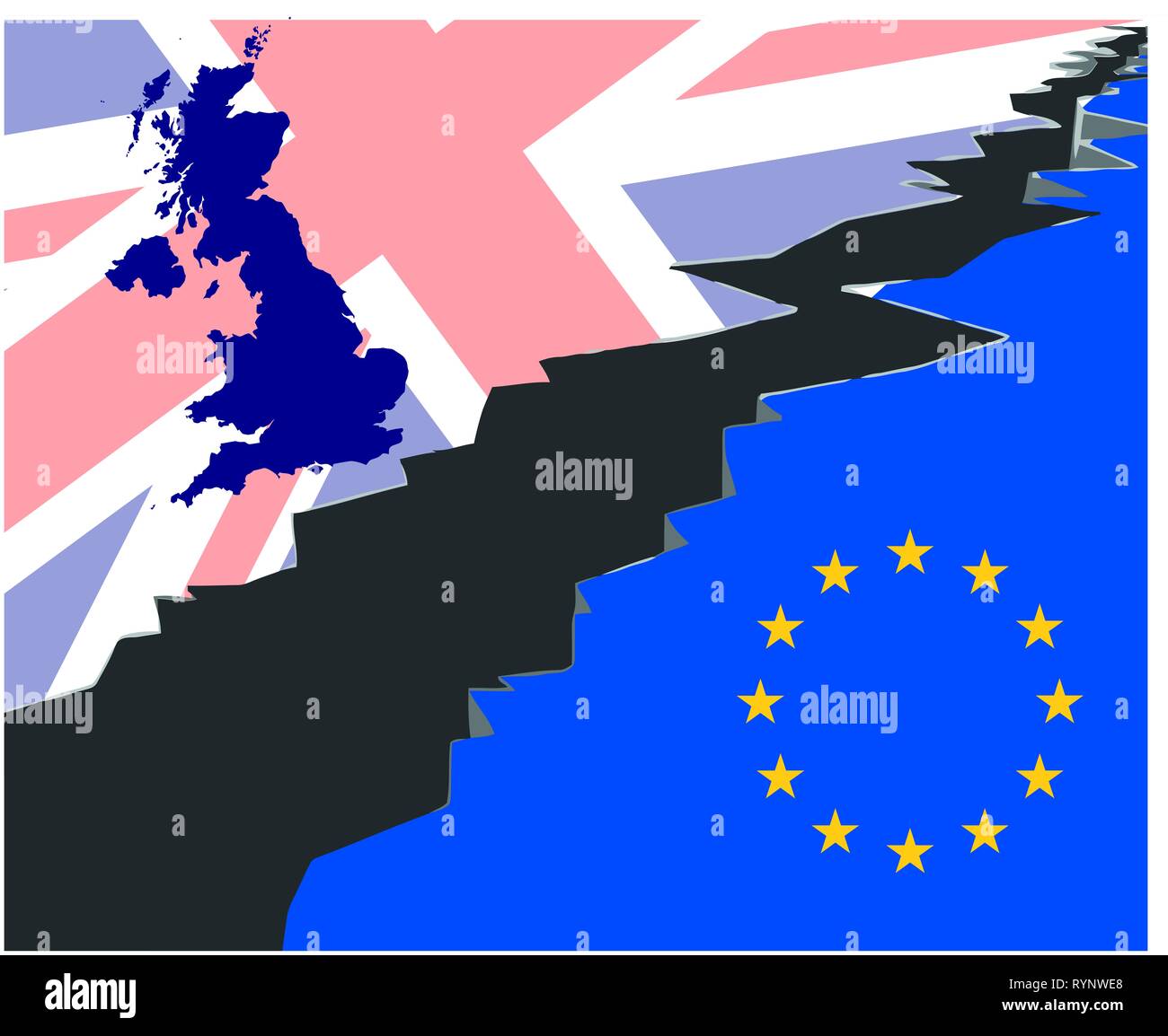 Unione europea un gran bretagna divisa brexit Foto Stock