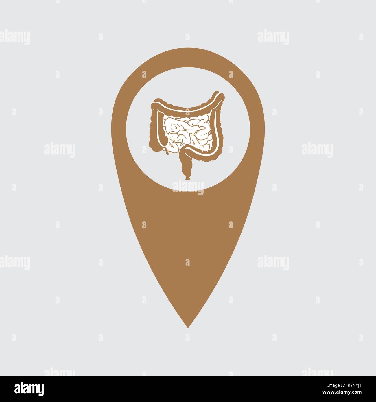 Posizione punto raffiguranti gli intestini. Elemento medico 10 eps Illustrazione Vettoriale