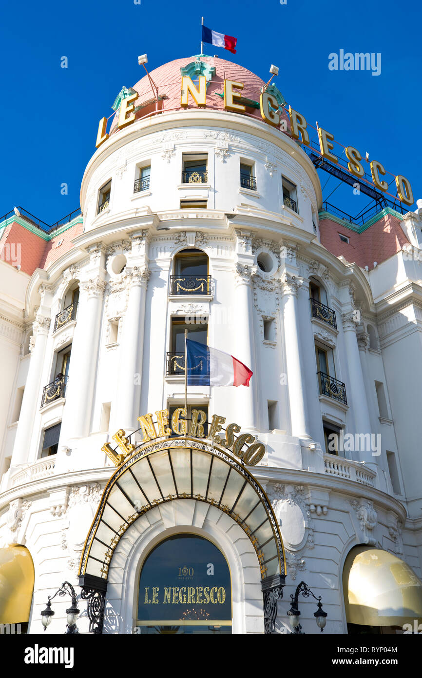 L'Hotel Negresco, Nice, Francia Foto Stock