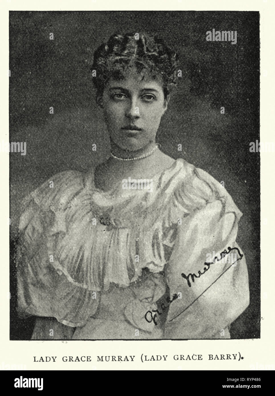 Fotografia vintage di Lady grazia Murray (Lady grazia Barry), 1890s, secolo XIX, Vittoriano Foto Stock