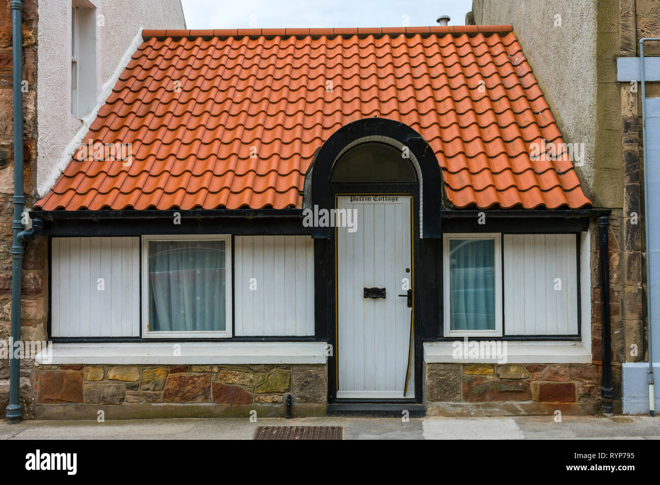 Un piccolo piano singolo casa nella città di North Berwick, East Lothian, Scozia, Regno Unito Foto Stock