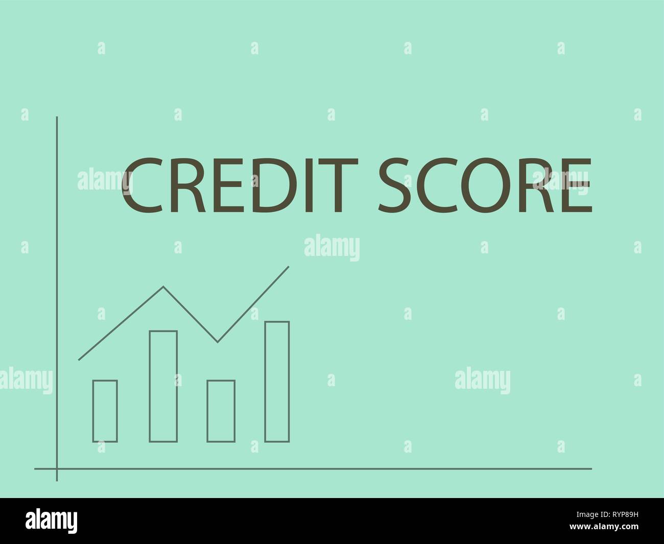 Business concettuale illustrazione vettoriale con il punteggio di credito. Illustrazione Vettoriale