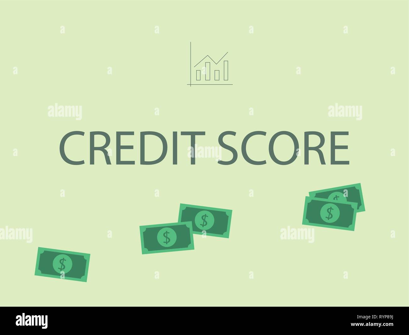 Business concettuale illustrazione vettoriale con il punteggio di credito. Illustrazione Vettoriale