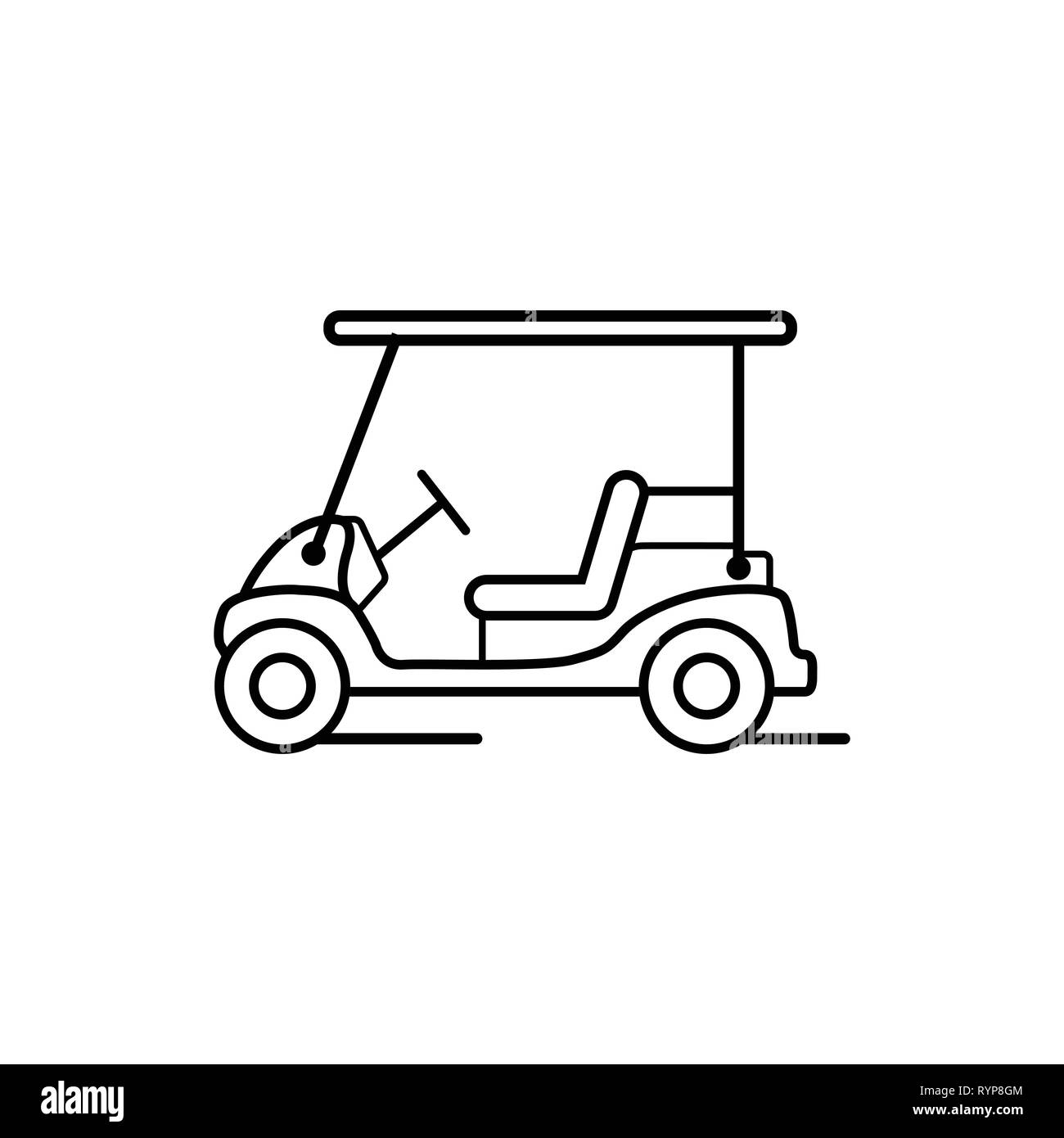 Carrello da golf line art vettore di stile Illustrazione Vettoriale