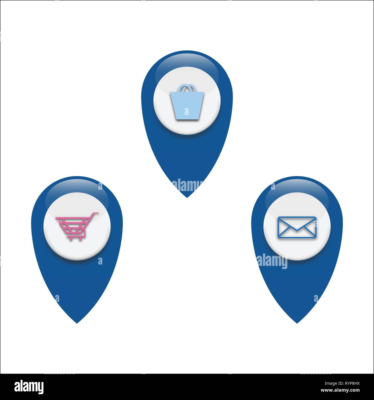 Il logo GPS vector icon set Illustrazione Vettoriale