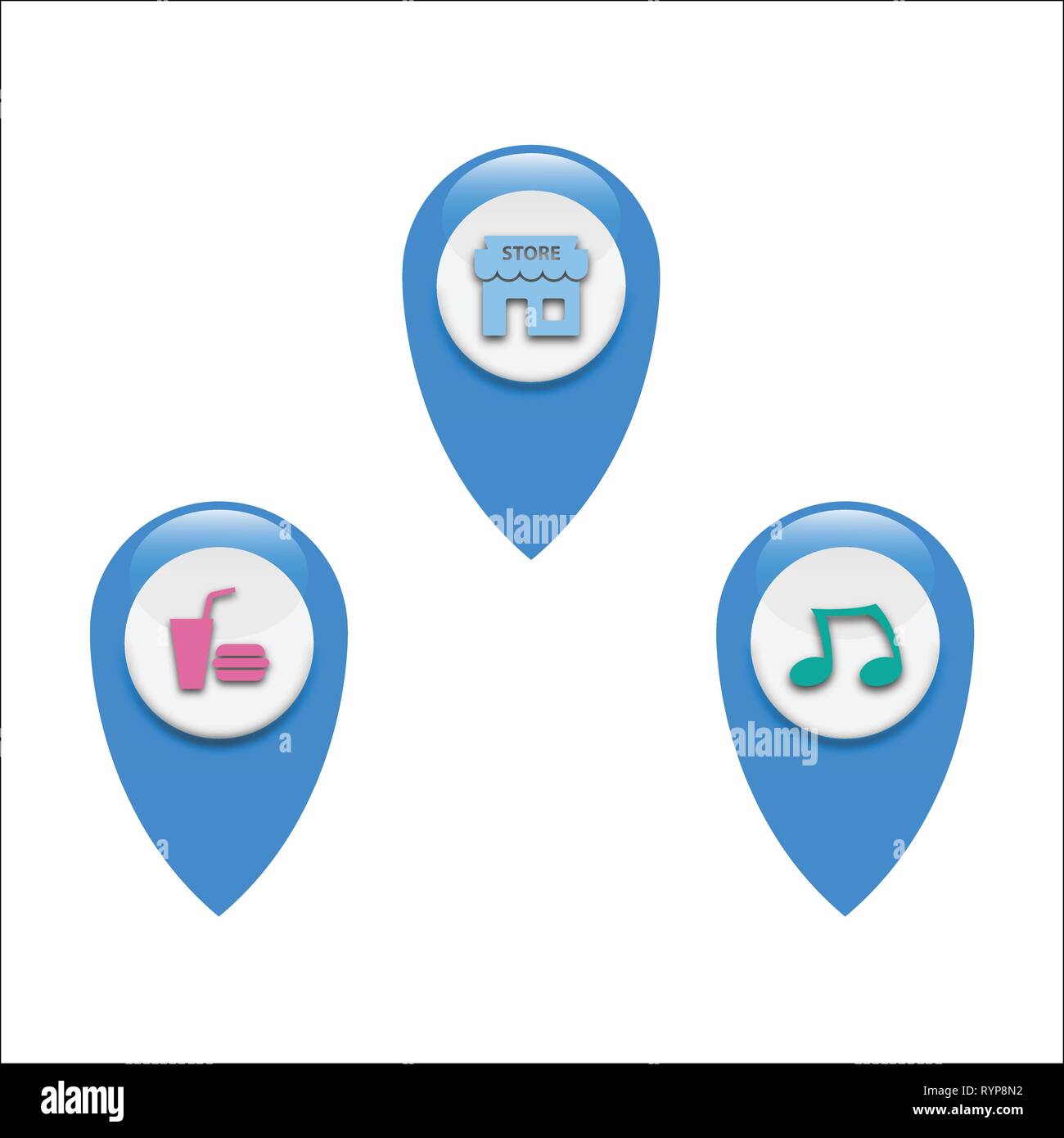 Il logo GPS vector icon set Illustrazione Vettoriale