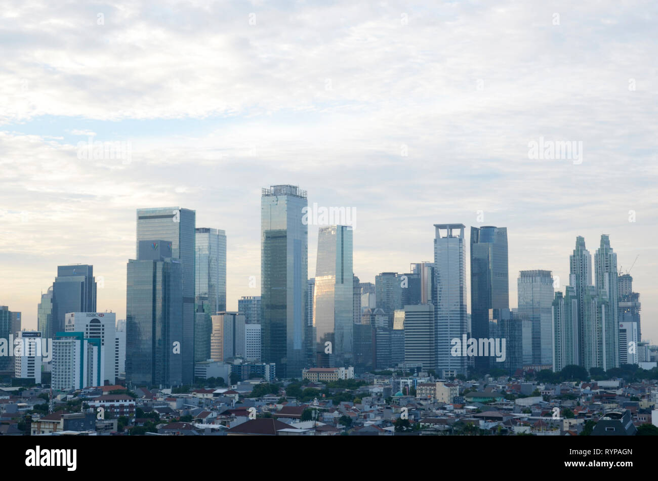 Edificio di Jakarta City View, paesaggi urbani Foto Stock