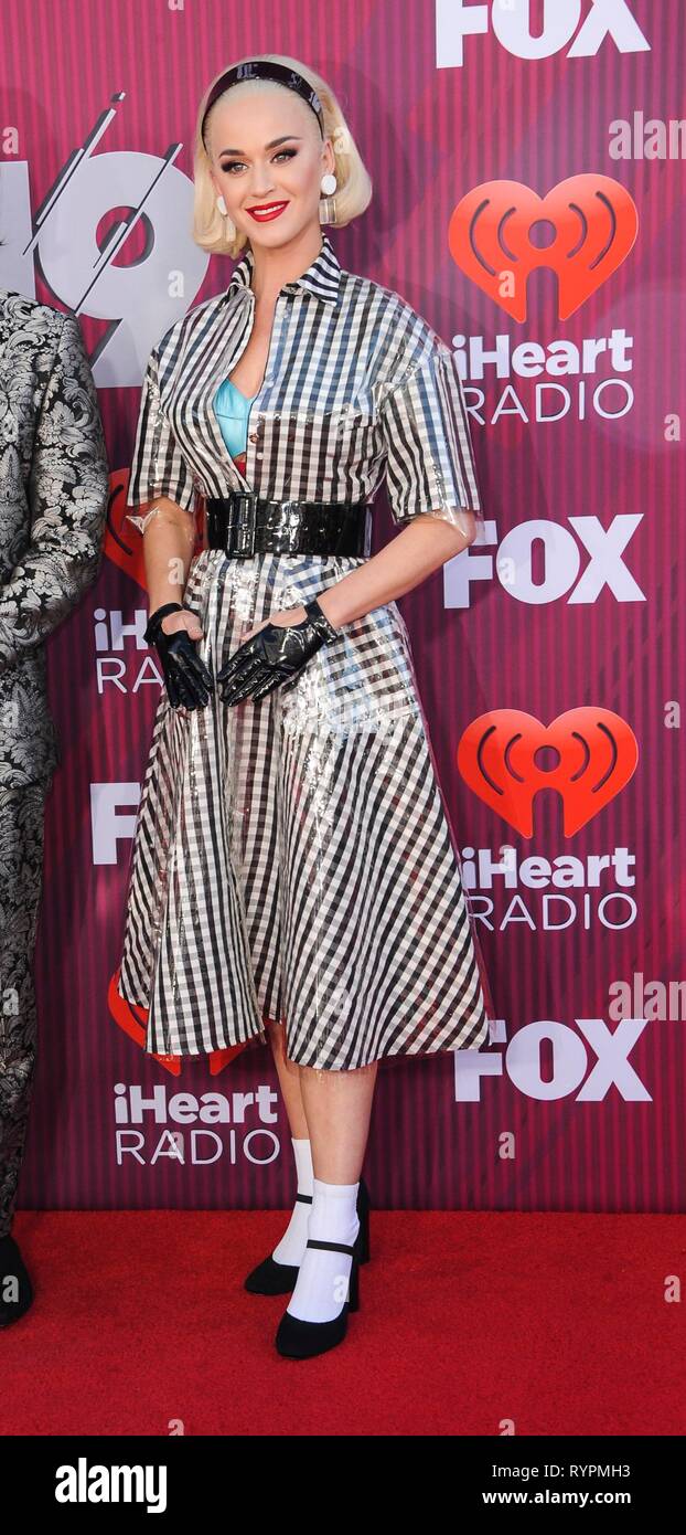 Katy Perry presso gli arrivi per 2019 iHeartRadio Music Awards, Microsoft Theatre, Los Angeles, CA Marzo 14, 2019. Foto di: Elizabeth Goodenough/Everett Collection Foto Stock