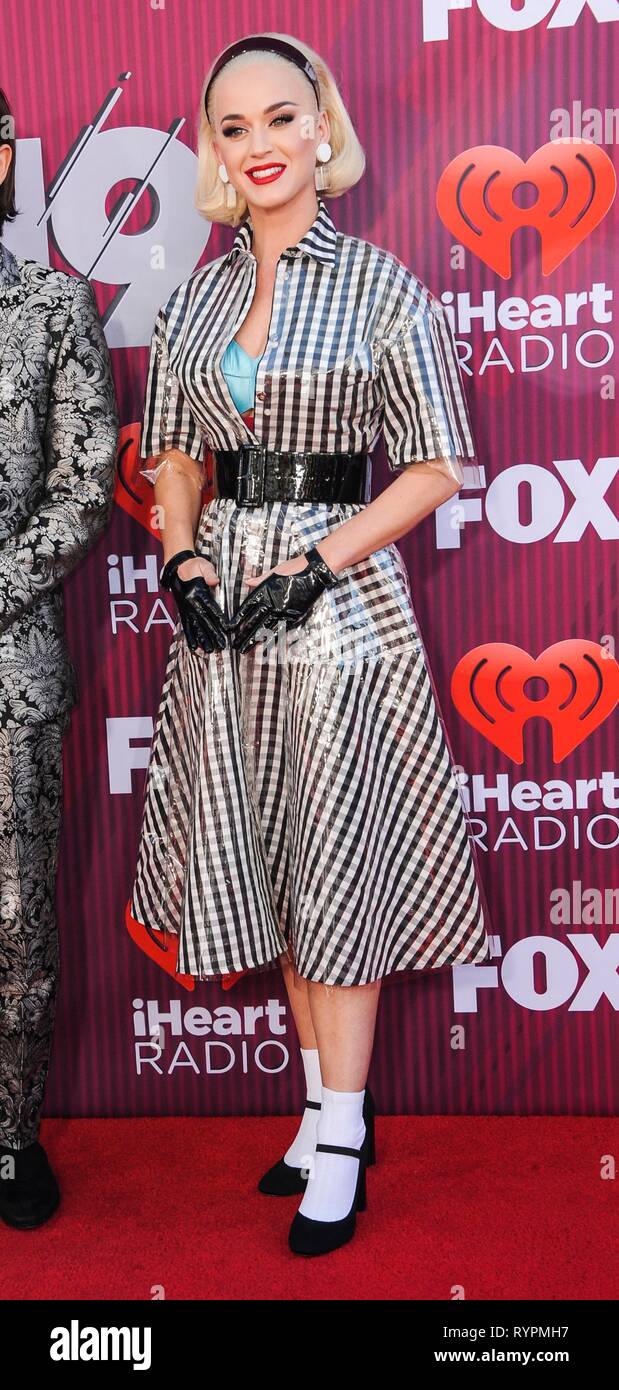 Katy Perry presso gli arrivi per 2019 iHeartRadio Music Awards, Microsoft Theatre, Los Angeles, CA Marzo 14, 2019. Foto di: Elizabeth Goodenough/Everett Collection Foto Stock