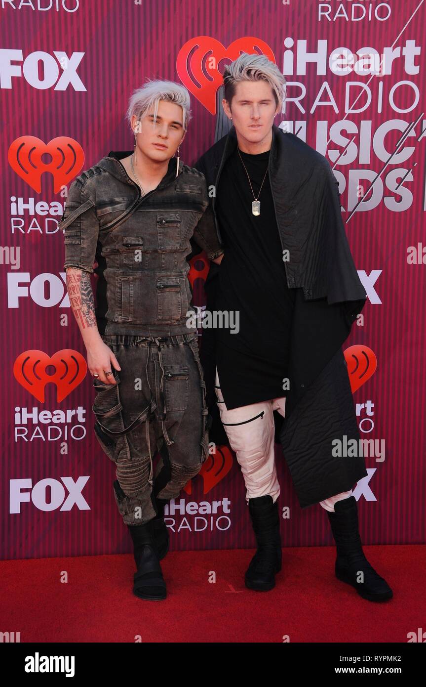 Michael Trewartha, Kyle Trewartha presso gli arrivi per 2019 iHeartRadio Music Awards, Microsoft Theatre, Los Angeles, CA Marzo 14, 2019. Foto di: Elizabeth Goodenough/Everett Collection Foto Stock