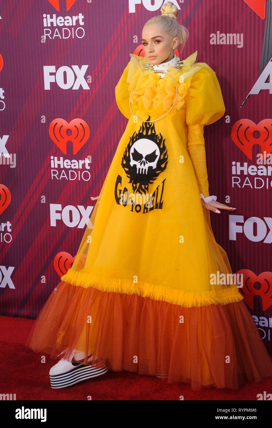 Los Angeles, CA, Stati Uniti d'America. Xiv Mar, 2019. Il papavero presso gli arrivi per 2019 iHeartRadio Music Awards, Microsoft Theatre, Los Angeles, CA Marzo 14, 2019. Credito: Elizabeth Goodenough/Everett raccolta/Alamy Live News Foto Stock