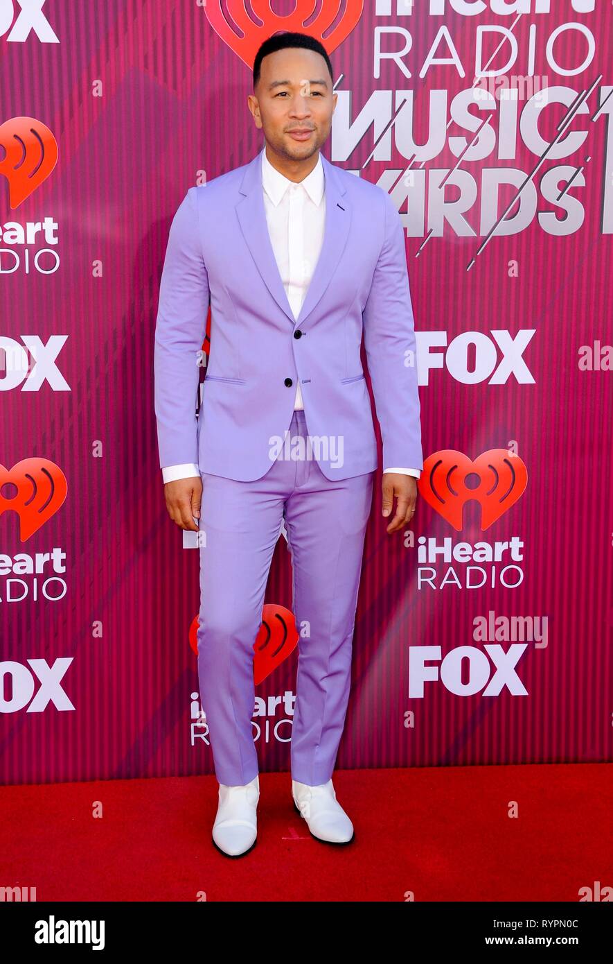 Los Angeles, CA, Stati Uniti d'America. Xiv Mar, 2019. John Legend presso gli arrivi per 2019 iHeartRadio Music Awards, Microsoft Theatre, Los Angeles, CA Marzo 14, 2019. Credito: Elizabeth Goodenough/Everett raccolta/Alamy Live News Foto Stock