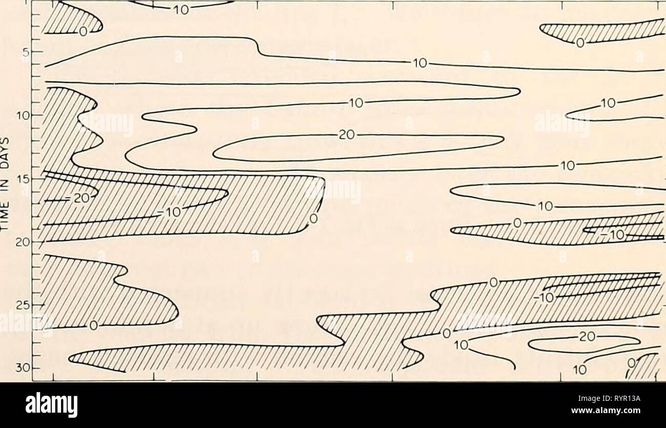 La parte orientale del Mare di Bering ripiano la parte orientale del Mare di Bering ripiano : oceanografia e risorse / a cura di Donald W. cofano e John A. Calder . easternberings00cofano Anno: 1981 Rim&GT;iNi!in/.',TTm7Tm?//////m////:,{fM ' '^'.iM'i 1^ - Figura 7-4. La stessa della Fig. 7-3, per il mese di ottobre 1976. NC-1 NC-2 NC-6 NC-7 Figura 7-5. La stessa della Fig. 7-3, per il mese di novembre 1976. le frequenti inversioni di flusso, in particolare sul lato orientale e la coerenza tra adiacenti i siti di ormeggio sono tutte evidenti. Una caratteristica interessante di queste rappresentazioni è il carattere tonguelike del isotachs. Che è come una regola importante Foto Stock