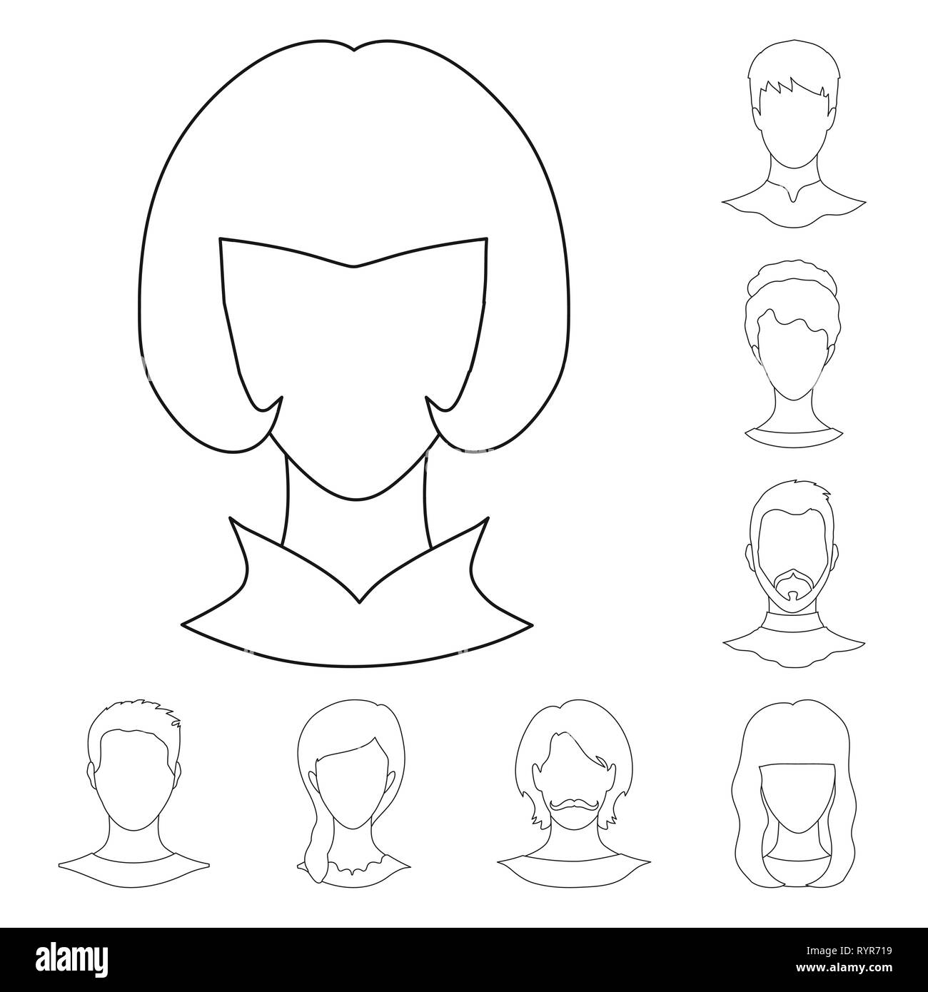 Illustrazione Vettoriale di professionale e foto logo. Raccolta di professionale e profilo icona vettore per il magazzino. Illustrazione Vettoriale