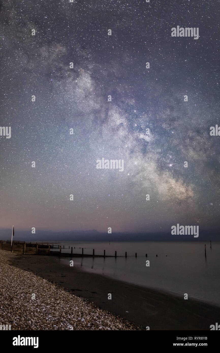 Via Lattea a West Wittering Beach in West Sussex Foto Stock