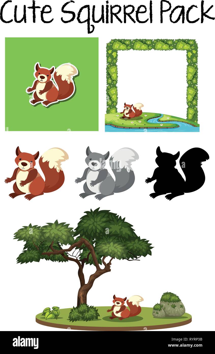 Un pacco di scoiattolo illustrazione Illustrazione Vettoriale