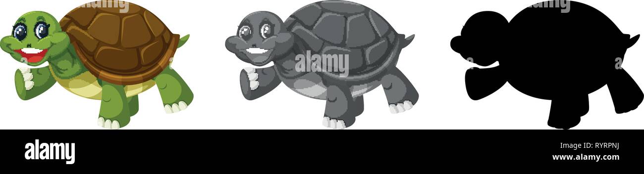 Set di caratteri turlte illustrazione Illustrazione Vettoriale