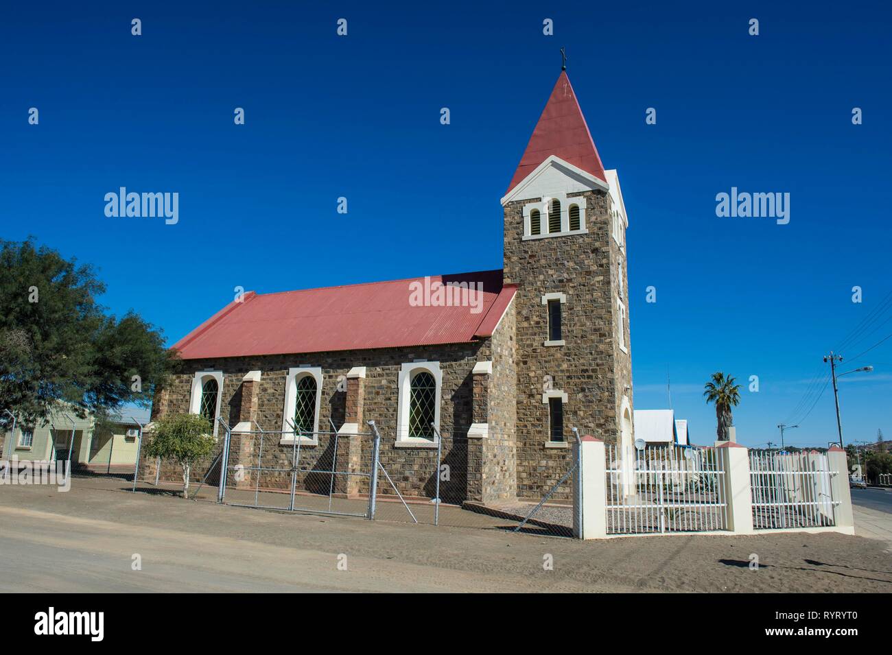 Vecchia chiesa tedesca dal periodo coloniale, Ketmanshoop, Namibia Foto Stock