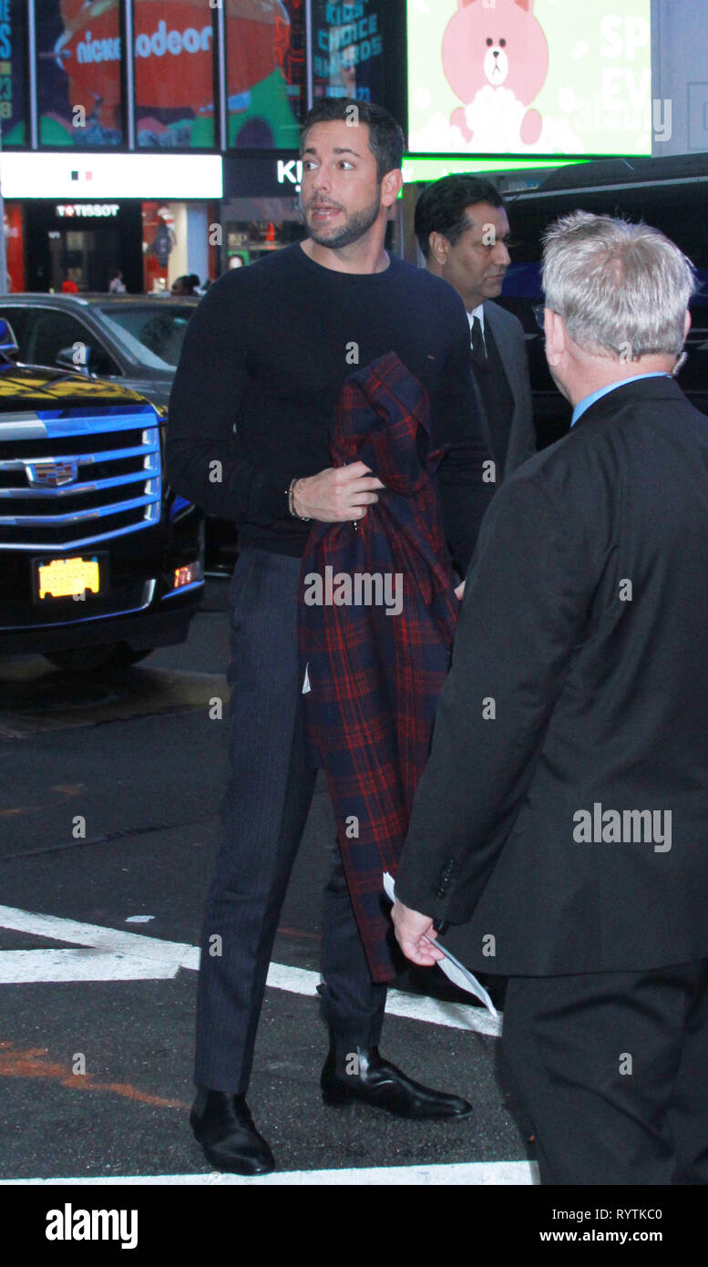New York, NY, STATI UNITI D'AMERICA. Xv Mar, 2019. Zachary Levi a Good Morning America a promuovere il nuovo film DC Shazam su Marzo 15, 2019 a New York City. Credito: Rw/media/punzone Alamy Live News Foto Stock