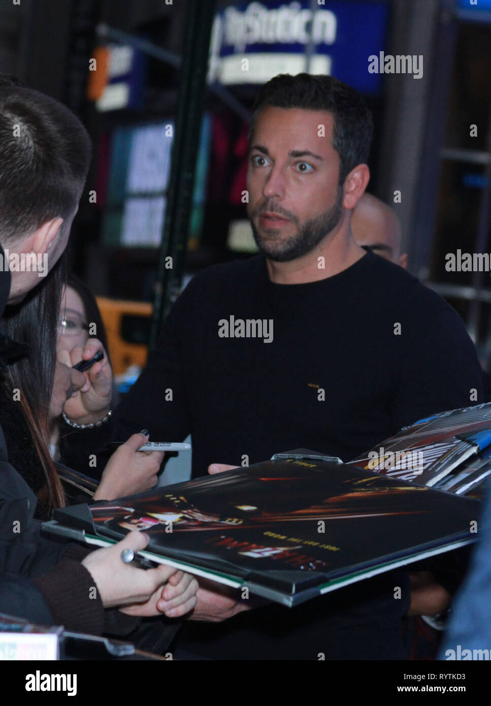New York, NY, STATI UNITI D'AMERICA. Xv Mar, 2019. Zachary Levi a Good Morning America a promuovere il nuovo film DC Shazam su Marzo 15, 2019 a New York City. Credito: Rw/media/punzone Alamy Live News Foto Stock