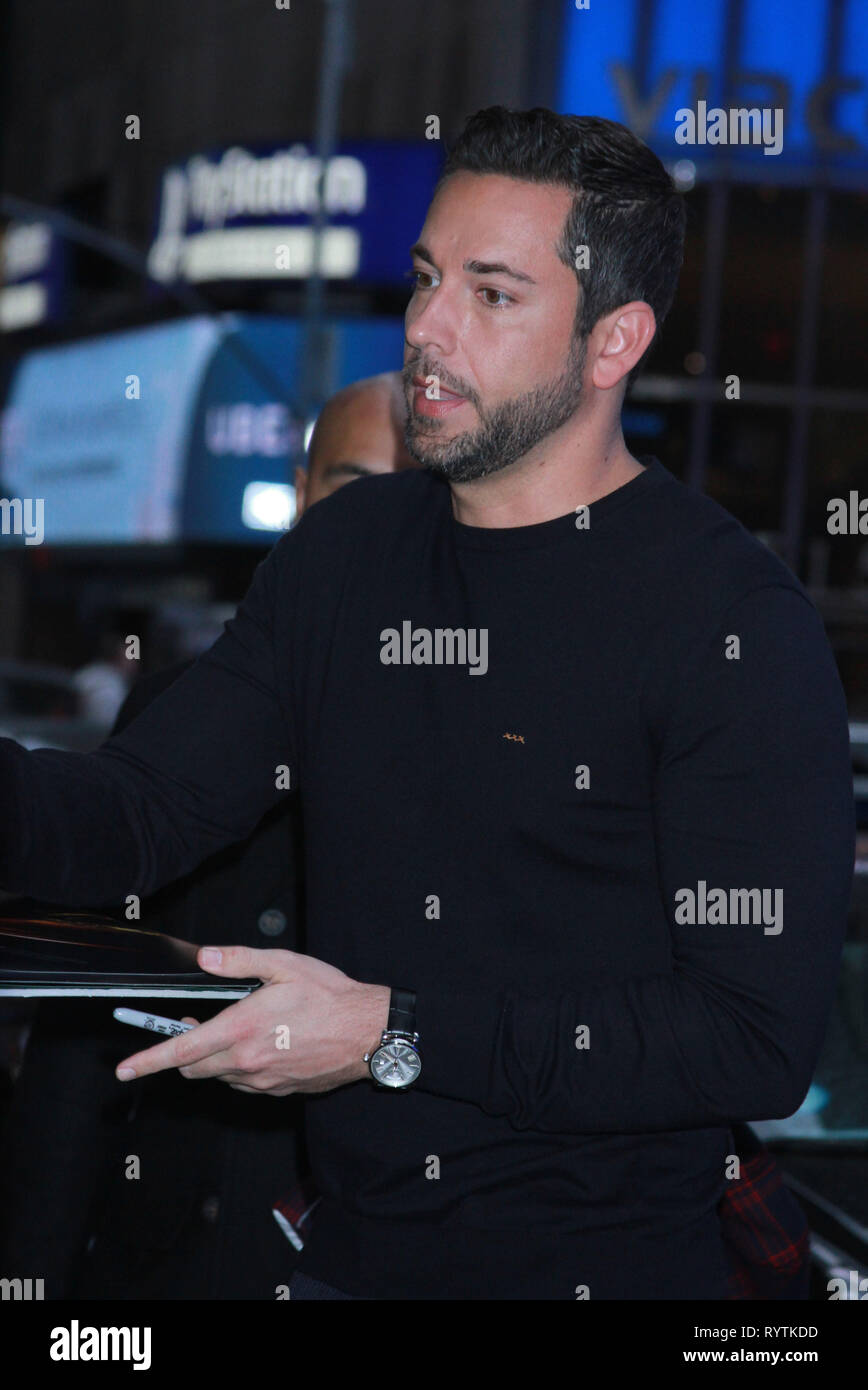 New York, NY, STATI UNITI D'AMERICA. Xv Mar, 2019. Zachary Levi a Good Morning America a promuovere il nuovo film DC Shazam su Marzo 15, 2019 a New York City. Credito: Rw/media/punzone Alamy Live News Foto Stock