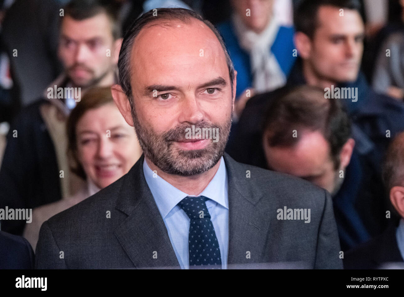 Edouard Philippe primo ministro francese presente alla elezione del delegato generale del partito La république en marche: Christophe Castaner Foto Stock