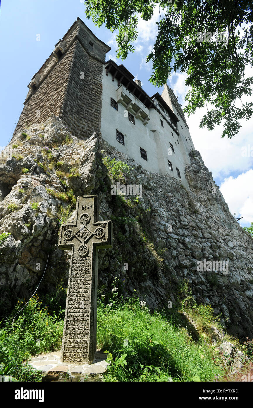 Crusca di gotico Castello di Bran, Romania. 20 luglio 2009, costruita nel XIII secolo e ricostruita nel XV secolo chiamato Castello di Dracula collegato con Vlad I Foto Stock