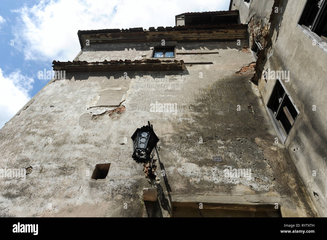 Crusca di gotico Castello di Bran, Romania. 20 luglio 2009, costruita nel XIII secolo e ricostruita nel XV secolo chiamato Castello di Dracula collegato con Vlad I Foto Stock