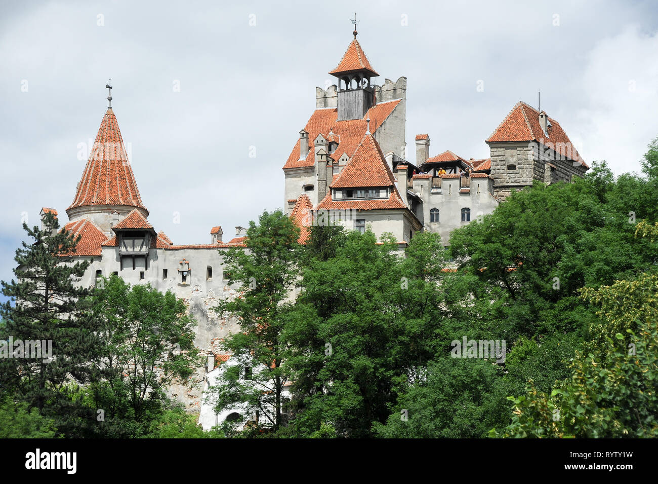 Crusca di gotico Castello di Bran, Romania. 20 luglio 2009, costruita nel XIII secolo e ricostruita nel XV secolo chiamato Castello di Dracula collegato con Vlad I Foto Stock