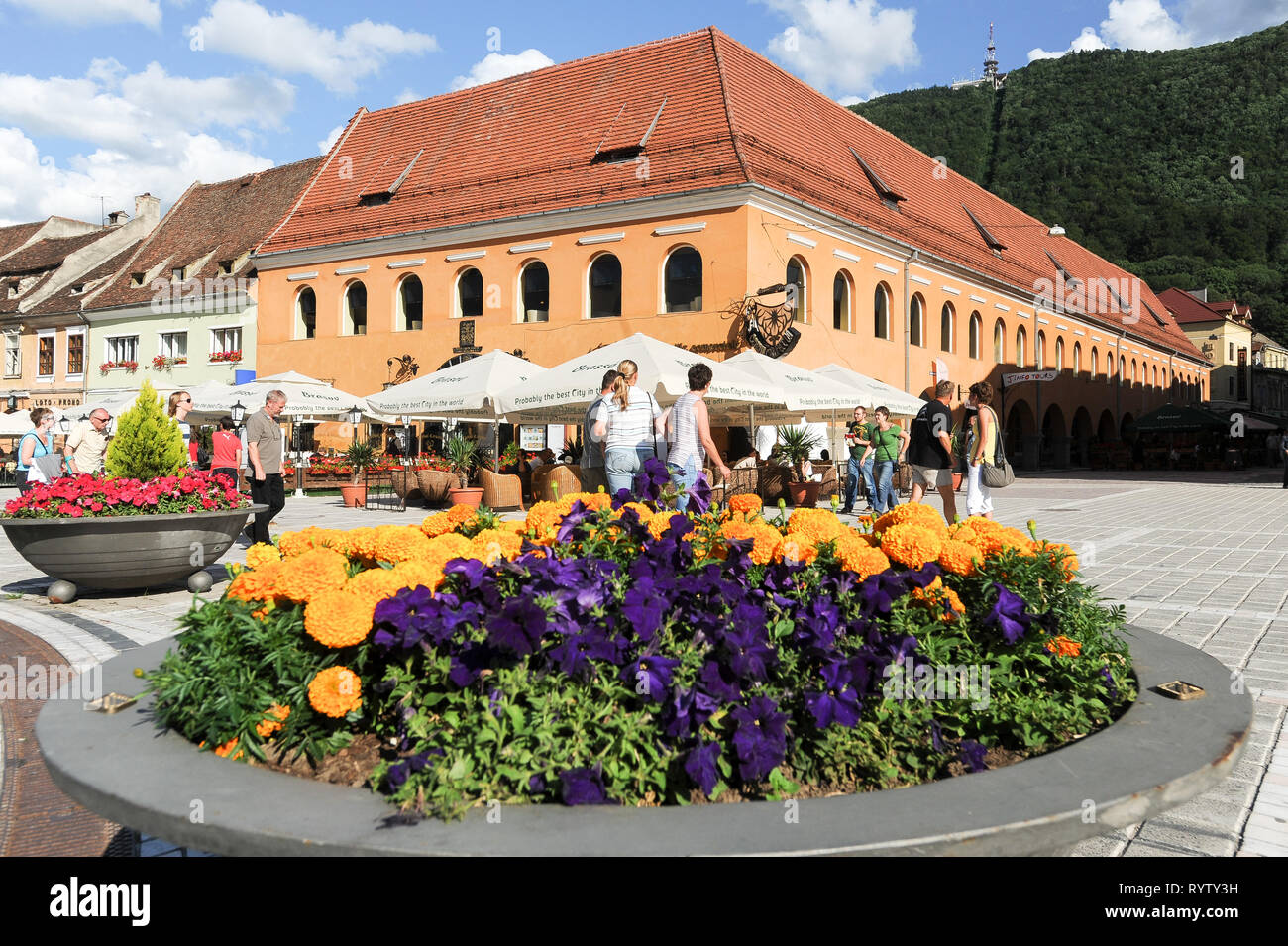 Hirscherhaus (casa di mercanti) costruito 1541 1547 su Piata Sfetulei (Piazza del Consiglio) in Brasov, Romania. 20 luglio 2009 © Wojciech Strozyk / Alamy Stock Foto Stock