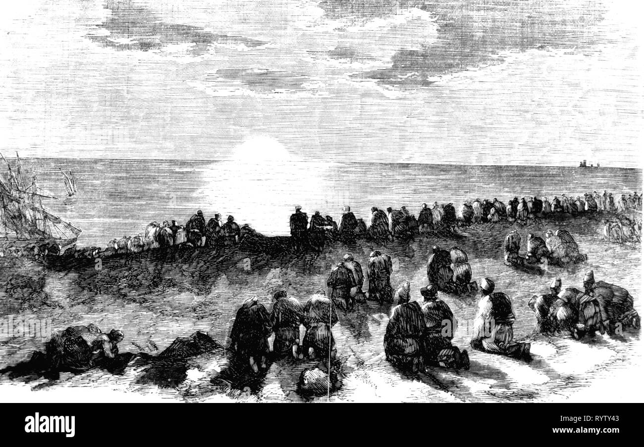 La religione, adorare il sole, Indiana per i fanatici del sole, incisione su legno, circa 1870, Additional-Rights-Clearance-Info-Not-Available Foto Stock La religione, adorare il sole, Indiana per i fanatici del sole, incisione su legno, circa 1870, Additional-Rights-Clearance-Info-Not-Available Foto Stock