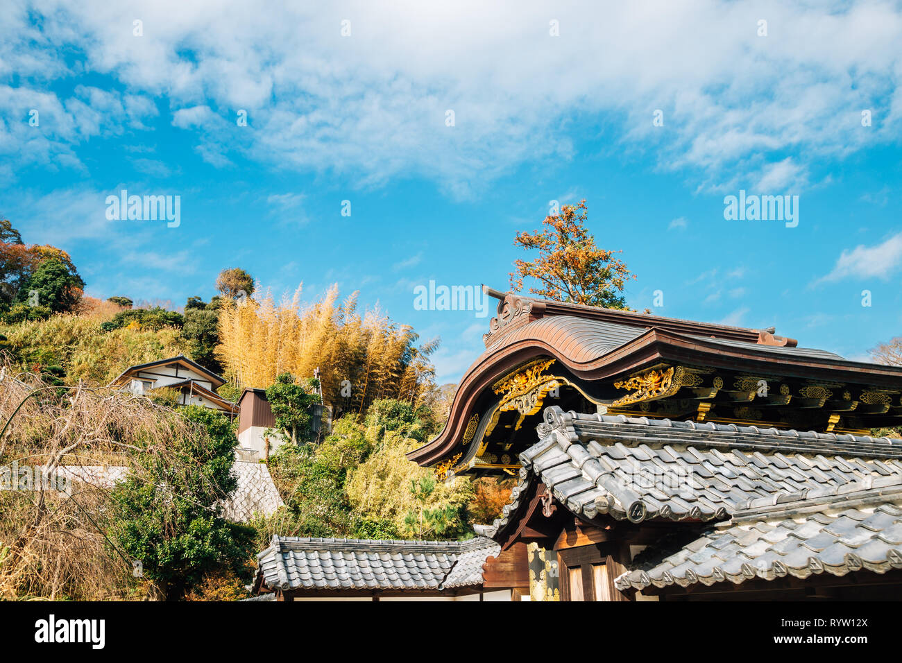 Tempio Kenchoji in autunno a Kamakura, Giappone Foto Stock