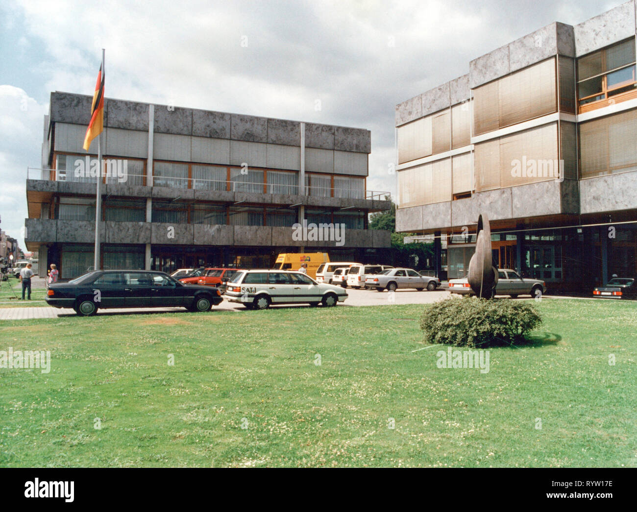 La giustizia, la Corte di giustizia, la Corte Federale Costituzionale, Casa Corte, vista esterna, Karlsruhe, 1992, Additional-Rights-Clearance-Info-Not-Available Foto Stock