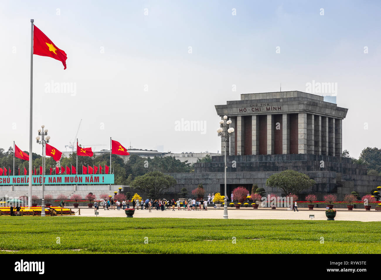 Mausoleo di Ho Chi Minh, Ba Dinh Square, Hanoi, Vietnam Asia Foto Stock