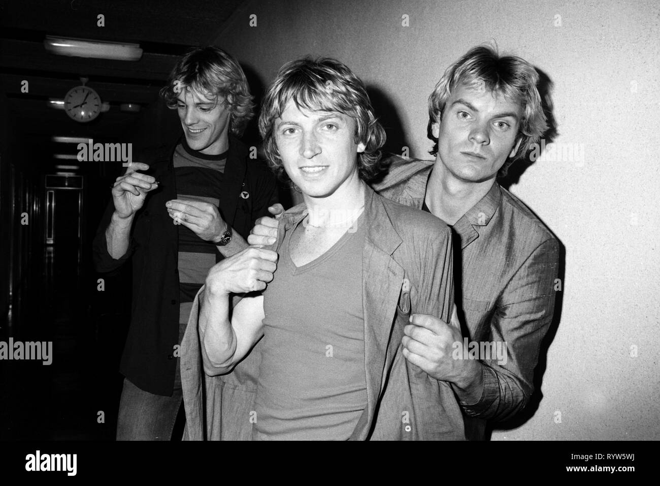 Il British rock band la polizia: Stewart Copeland, Henry Padovani, Sting. Francoforte, Loreley festival musicali, 1979 Foto Stock