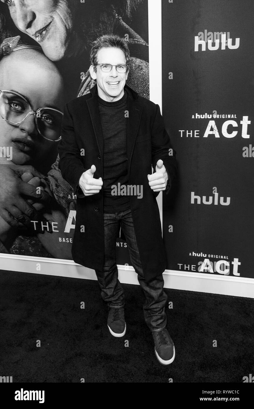 New York, Stati Uniti. Xiv Mar, 2019. Ben Stiller assiste la premiere di Hulu è " l'atto " a Whitby Hotel Credito: Lev Radin/Pacific Press/Alamy Live News Foto Stock