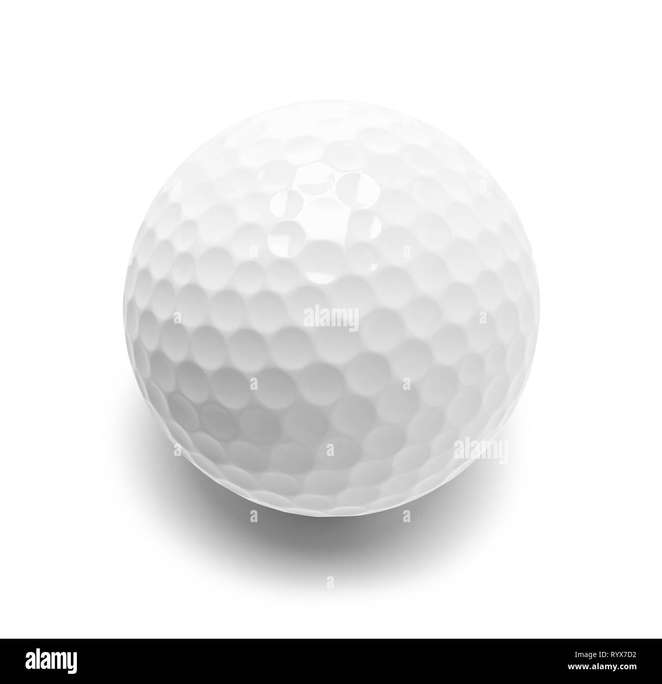 Blank pallina da golf Ritagliata su bianco. Foto Stock