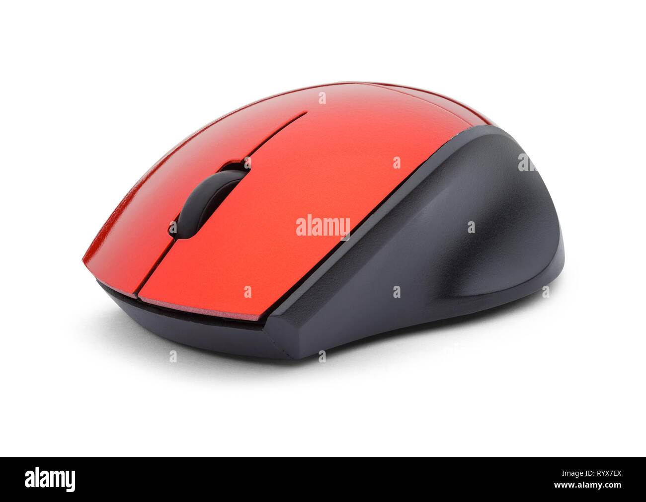 Piccolo Mouse rosso isolato su uno sfondo bianco. Foto Stock