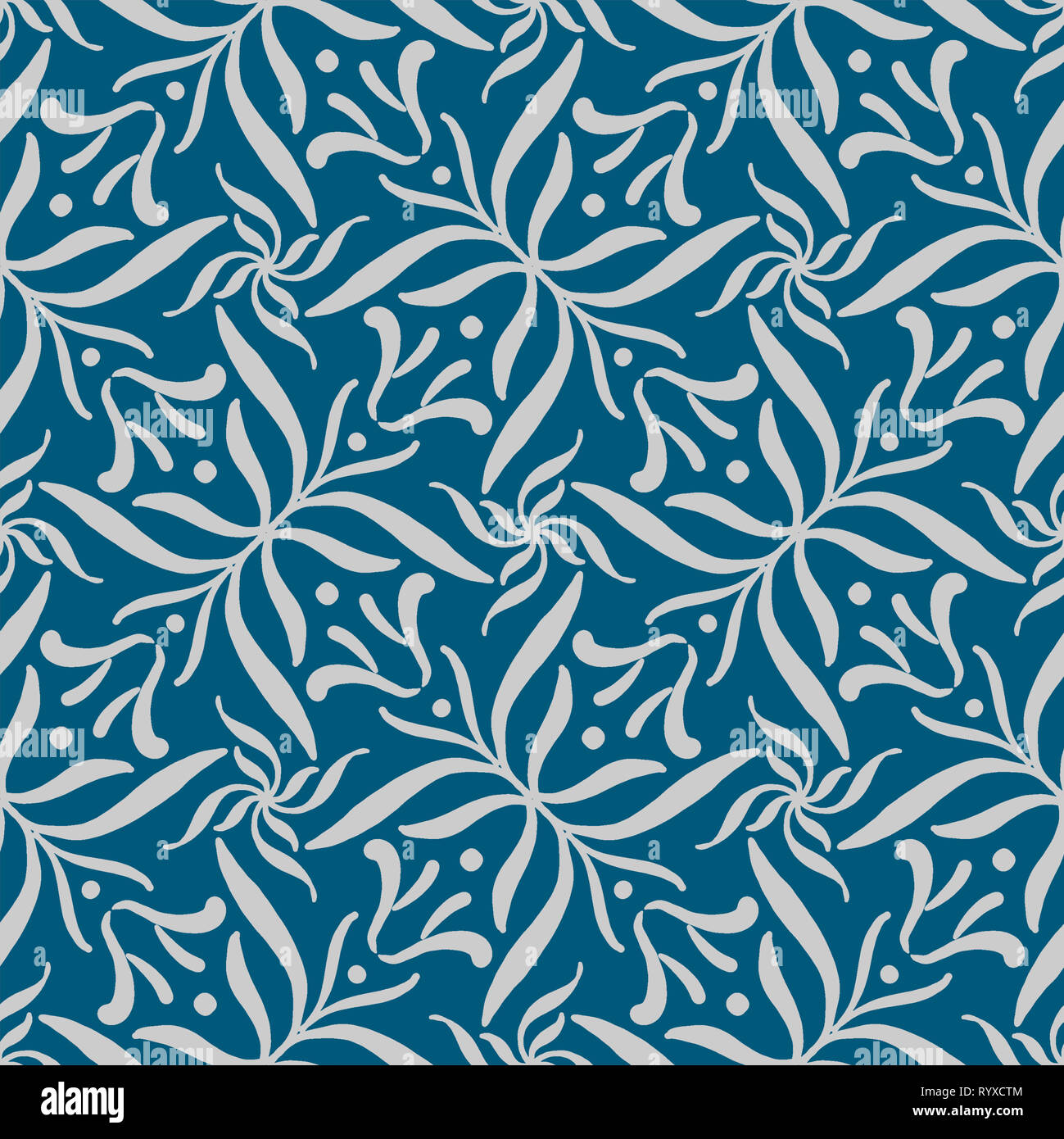 Leafs seamless disegnati a mano piastrella di pattern Foto Stock