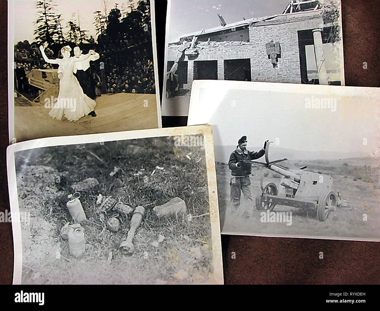 Fotografie personali e cimeli della lotta contro gli americani durante la Seconda Guerra Mondiale. Foto Stock