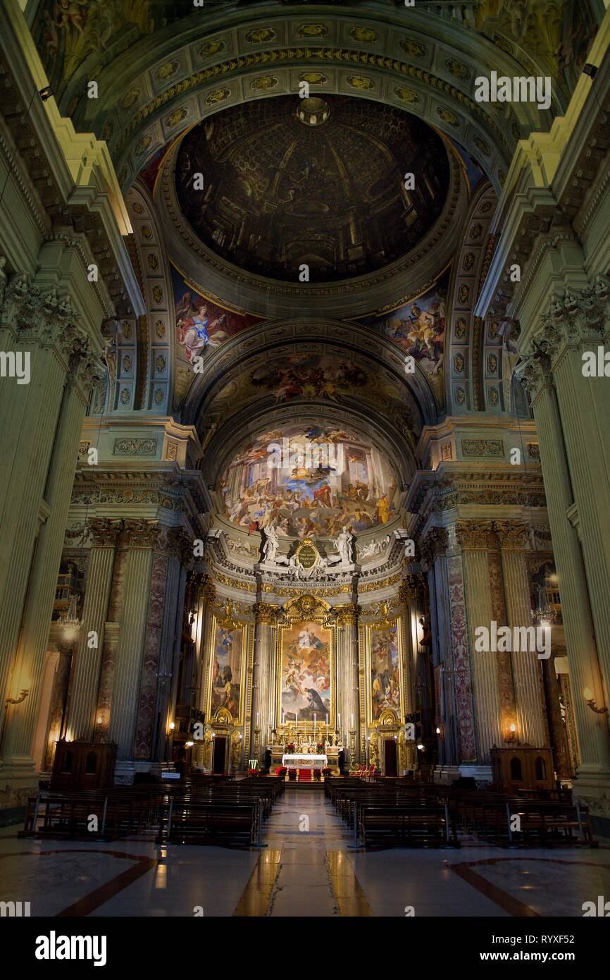 La Chiesa di Sant Ignazio di Loyola a Campo Marzio, Roma, con gli affreschi di Andrea Pozzo Foto Stock