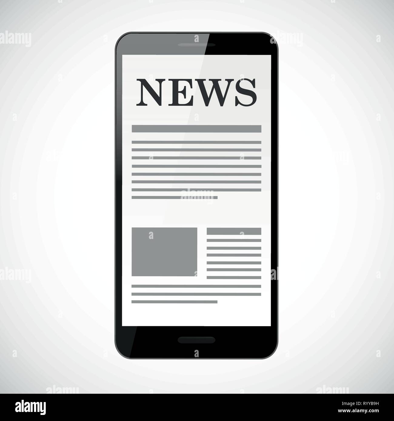 Online news nello smartphone illustrazione vettoriale EPS10 Illustrazione Vettoriale