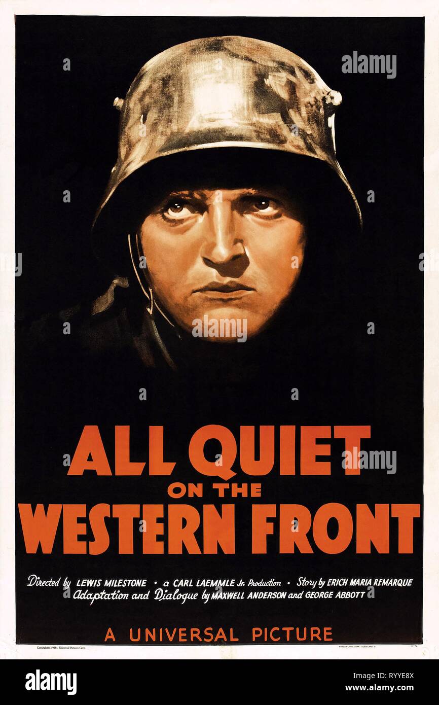 LEW AYRES POSTER, tutto tranquillo sul fronte occidentale, 1930 Foto Stock